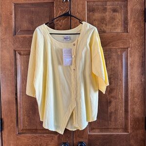Sunny Yellow Cottonseed Casual Wear Women's Top - Brand New w/Tags - Size Large